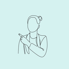 Line art illustration of business and marketing. Social media.