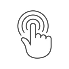 Hand pointer click line icon