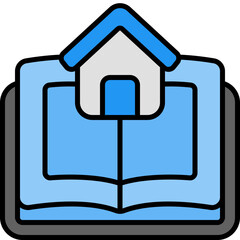 architecture outline color icon