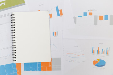 template , Flat lay workplace office desktop ,Business finance and investment background.