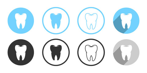 Zahn Vektor Symbole, verschiedene Varianten
