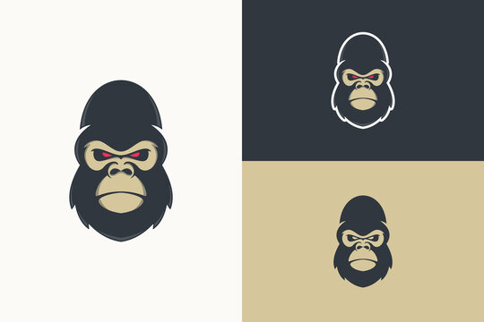 gorilla head animal logo mascot
