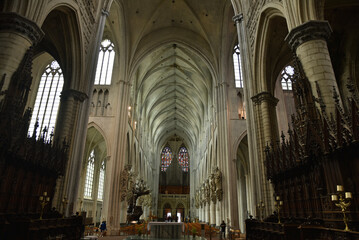 Fototapeta na wymiar Nef de la cathédrale de Malines. Belgique