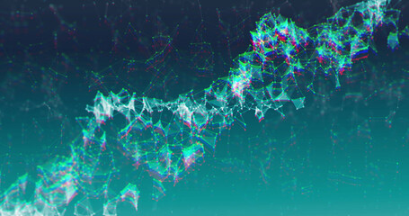 Image of dna over green background with connections