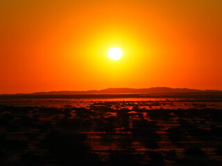 Fototapeta premium Sunset over African landscape