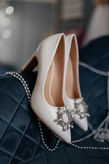 wedding shoes on a dress