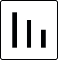 An isolated bar chart icon. Economics and statistics concept.