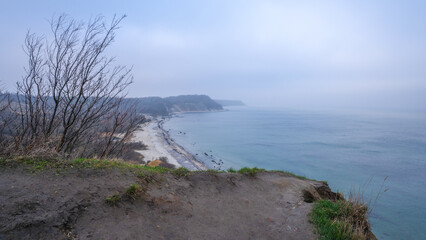 steep seashore, view from above