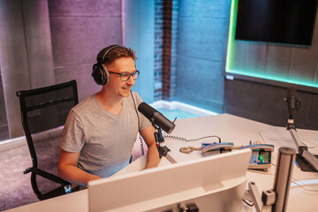 The DJ hosts the program and communicates with the audience on air at the radio station. The...