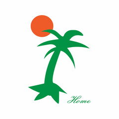 T-shirt design with coconut tree and the moon. Elegant for summer tees, t-shirt design, apparel, clothing company, fashion, outfit. 