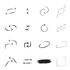 Black arrows set. Artistic icons.