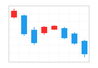 下降するローソク足のベクターイラスト