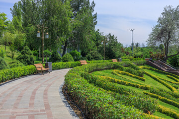 Touristic place in center of Tashkent, park of repression victims