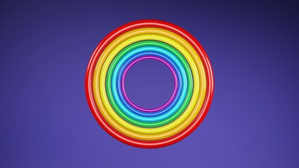 abstract rainbow on purple background, 3d render