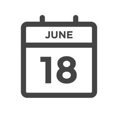 June 18 Calendar Day or Calender Date for Deadlines or Appointment