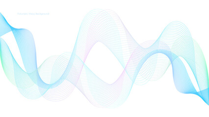 Colorful smooth lines with white background. Futuristic wavy illustration. Layout for business idea. Template for advertising