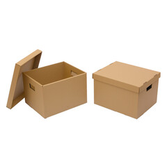 Archive boxes insulated on white background