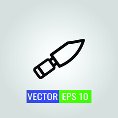 icon illustration Knife Army of Delivery Truck icon On White Background - Single high quality black style outline for web design or mobile app.