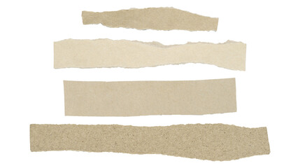 Obraz na płótnie Canvas Recycled paper craft brown on a white background. Brown paper torn or ripped pieces of paper isolated clipping path
