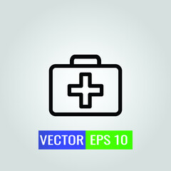 Icon illustration of Medical bag icon  on  background- high quality black style for web design or mobile app.