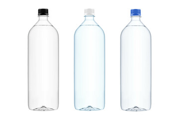 Collection of water bottle isolated on white background