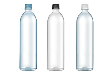 Collection of water bottle isolated on white background