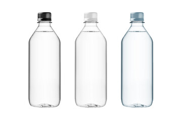 Collection of water bottle isolated on white background