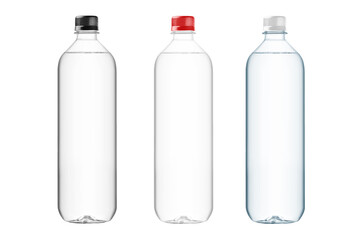 Collection of water bottle isolated on white background