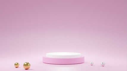 Product presentation.
The podium in Pink color is made in 3D