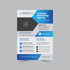 Corporate or Business Flyer template, modern poster, banner, brochure, cover, magazine vector with blue color A4 Layout