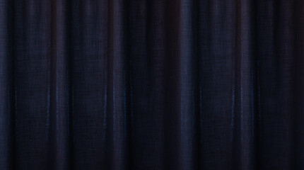Dark blue draped curtain background. 