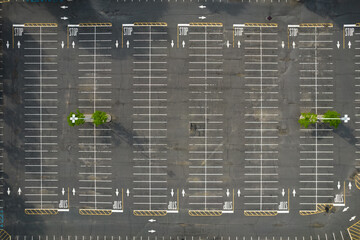 Empty parking lot from top-down perspective © vin
