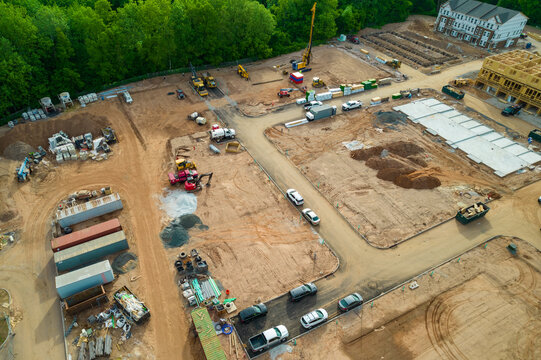 Industrial Construction Site From An Aerial View