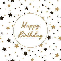 Happy Birthday vector illustration design for greeting cards and poster with golden stars.