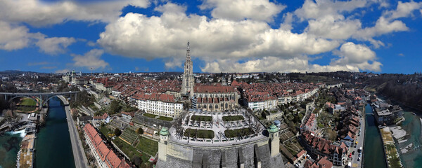 View from above to the old city of Bern, Switzerland