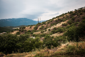 Fototapeta na wymiar Beautiful mountain landscape during the day. Crimea, Ukraine.