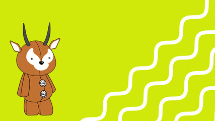 toy plush chibi antelope cartoon illustration background in vector format