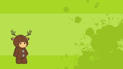 toy plush chibi deer cartoon illustration background in vector format