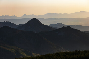 Naklejka na ściany i meble Sierra Nevada mountains in Andulusia during sunset