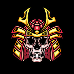 skull samurai illustration