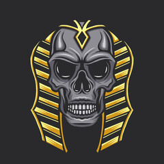 egyptian king skull illustration
