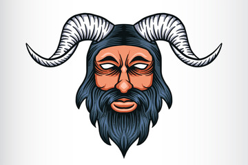 old man with horns illustration