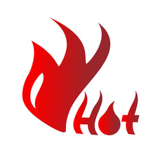 Hot fire sign, promotion fire banner, price tag, hot sale, offer, price.