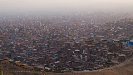 Cityscape of poorer neighbourhood of Lima, Peru.