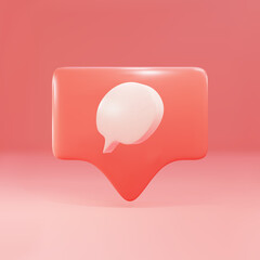 3d message notification icon. Social network app icon. Vector illustration.