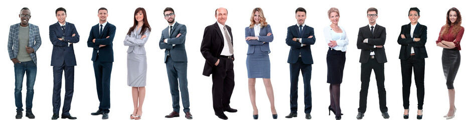 group of successful business people isolated on white