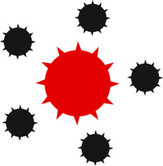 Monkeypox virus outbreak pandemic awareness and alert icon against disease spread, symptoms or precautions. Vector Illustration.