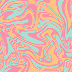 Hand drawn colorful retro style groovy psychedelic background