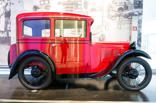 Munich, Germany - March 10, 2016: BMW 3/15 PS, a classic one from year 1930 shows at BMW museum. Teile in Eile. BMW AG Muchen