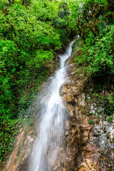 Fototapeta na wymiar Waterfall in the mountain subtropical forest